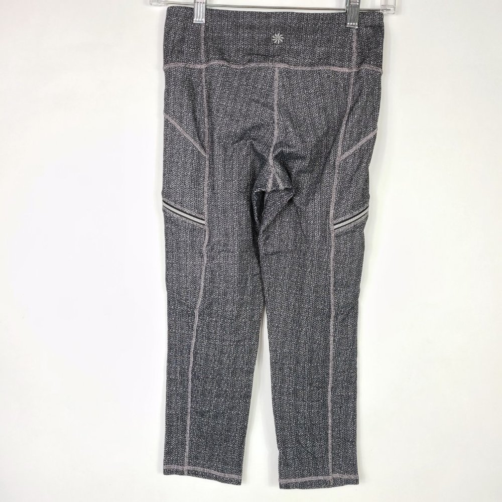 Athleta Herringbone Black Static Drifter Capri Le… - image 3